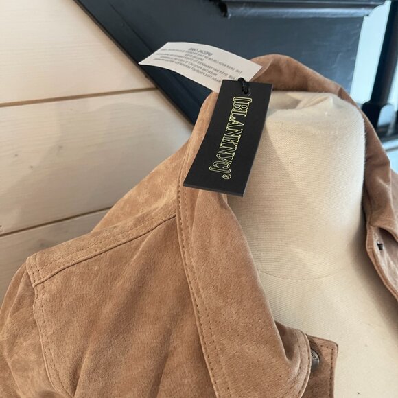 Blank NYC Real Suede Fringe Western Jacket Almond Butter 100% leather NWT - Picture 10 of 10